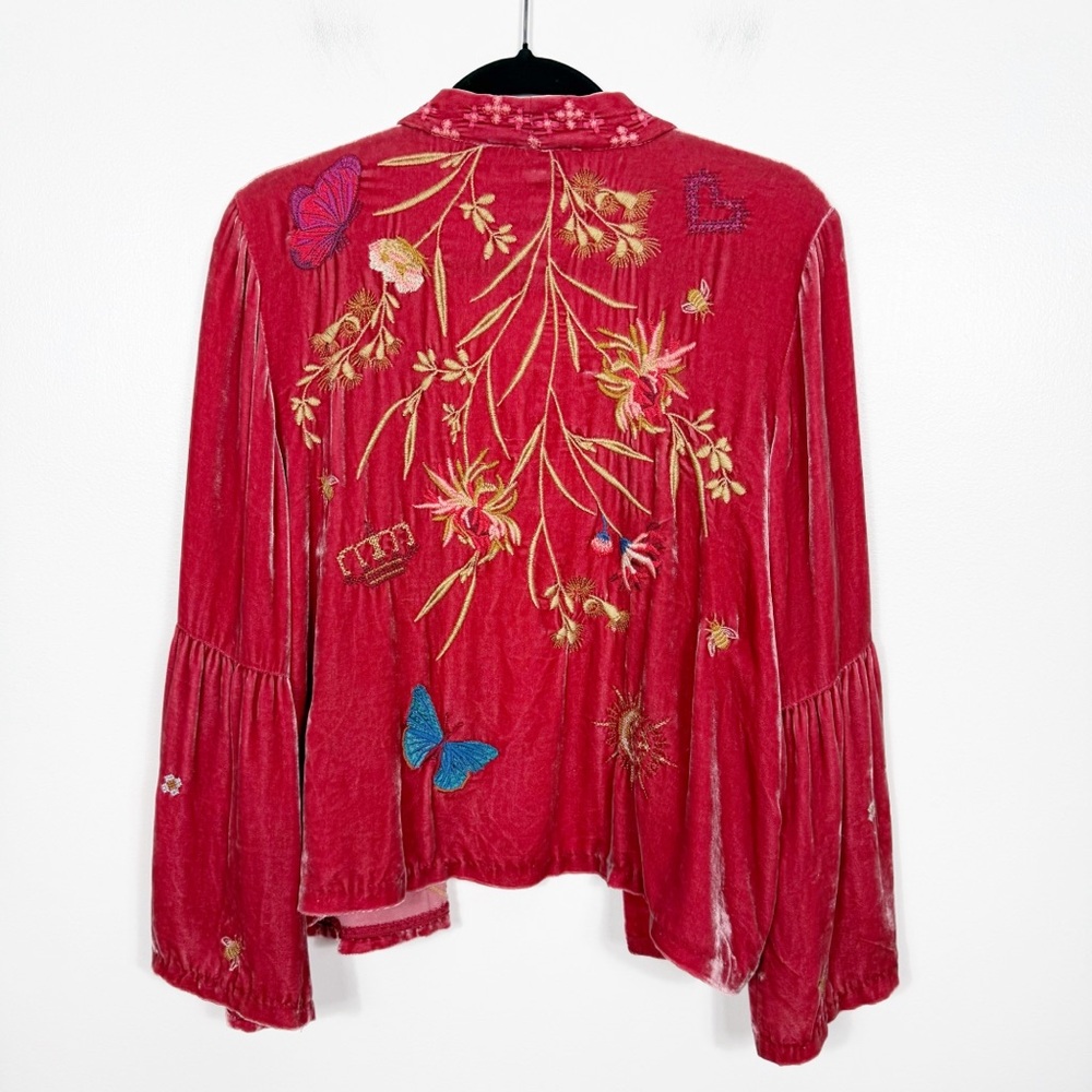 Johnny Was Aria Silk Blend Bolero in Red Size Medium - Picture 7 of 8